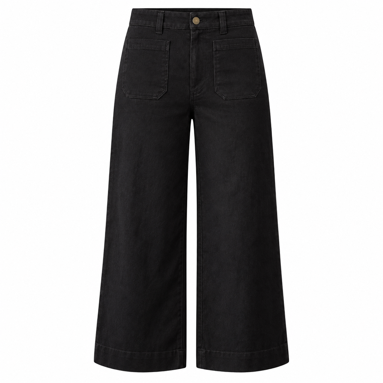 Soft Washed Wide Leg Pants - Black