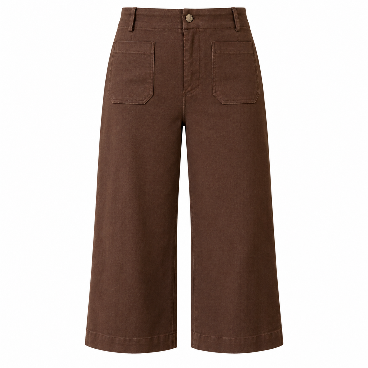 Soft Washed Wide Leg Pants - Brown