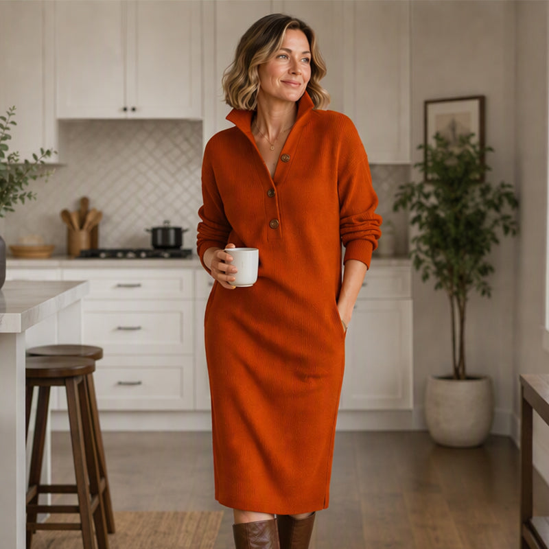 Women's 2026 Elegant Longsleeves Knit Pullover Dress