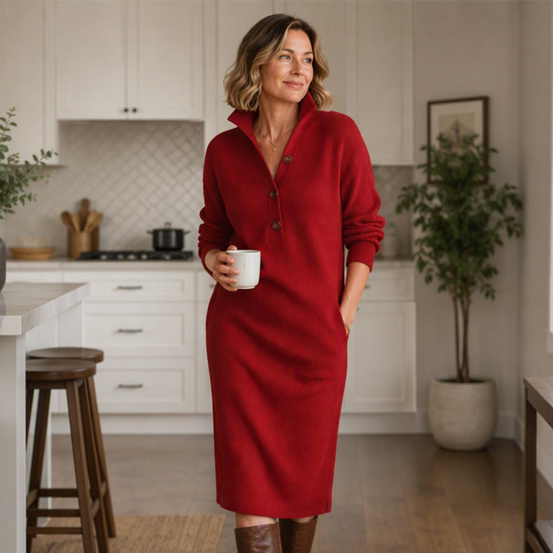Women's 2026 Elegant Longsleeves Knit Pullover Dress