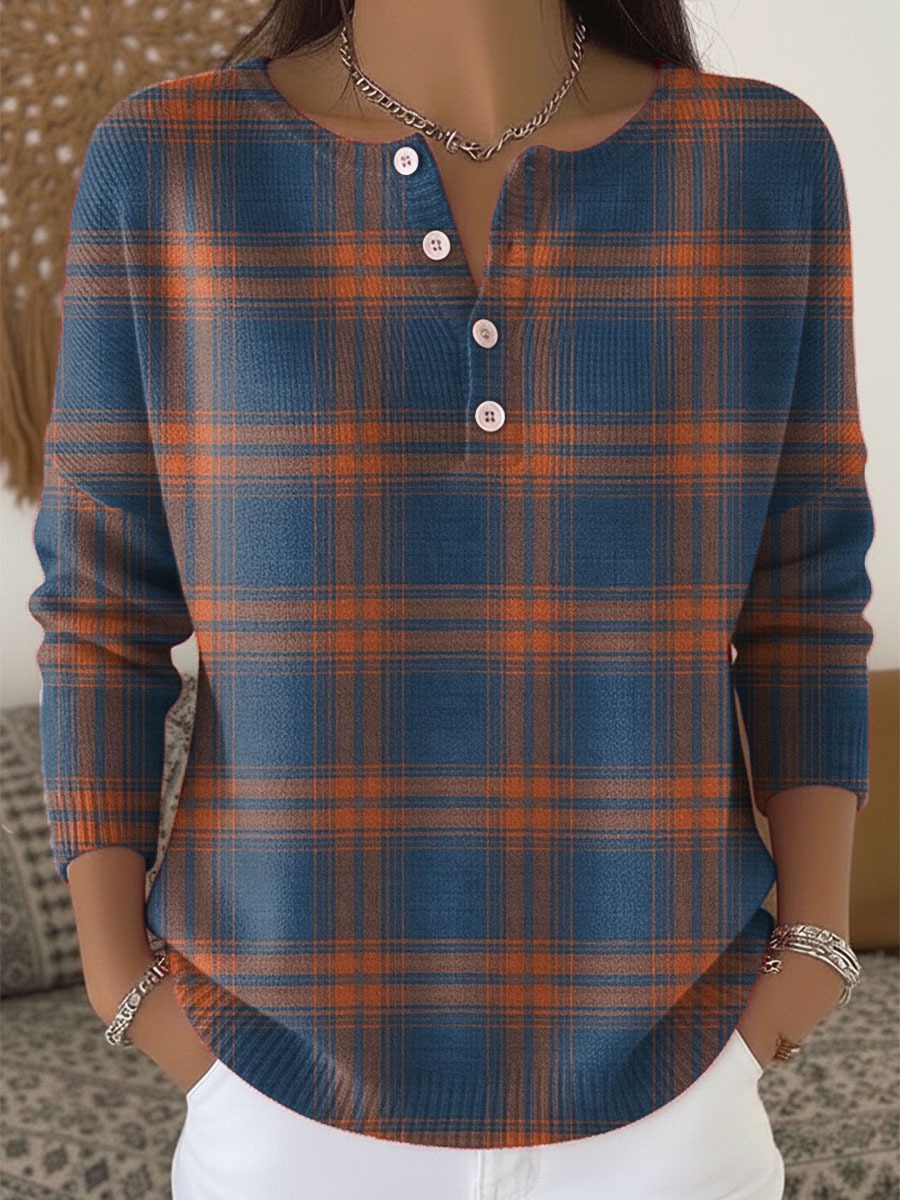 50% OFF NOW! ✨Women's Plaid Print Casual Cotton Buttoned Cardigan Sweater