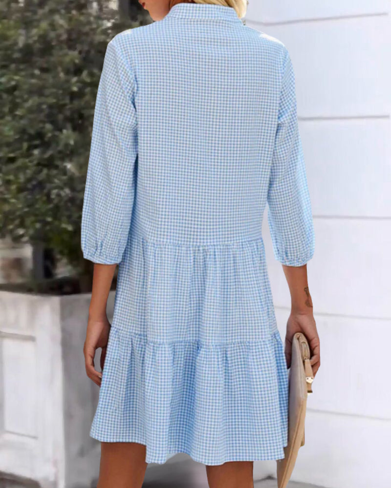 Plaid shirt dress