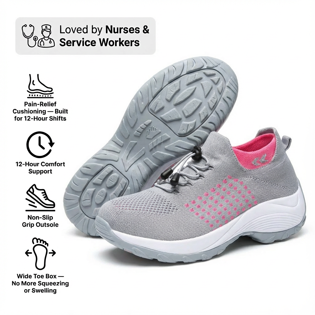  12-Hour Comfort Shoes for Heel & Plantar Fasciitis Relief