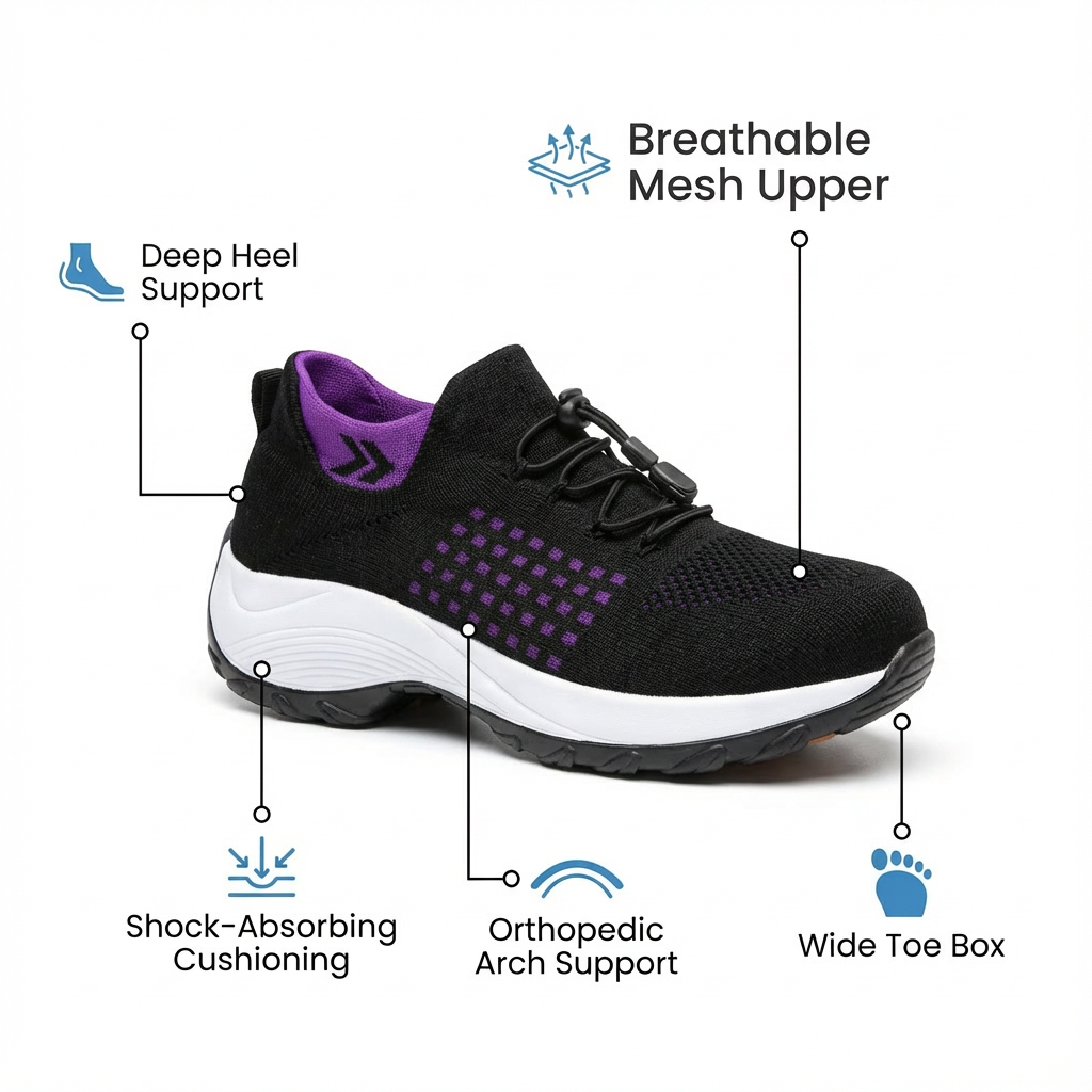  12-Hour Comfort Shoes for Heel & Plantar Fasciitis Relief