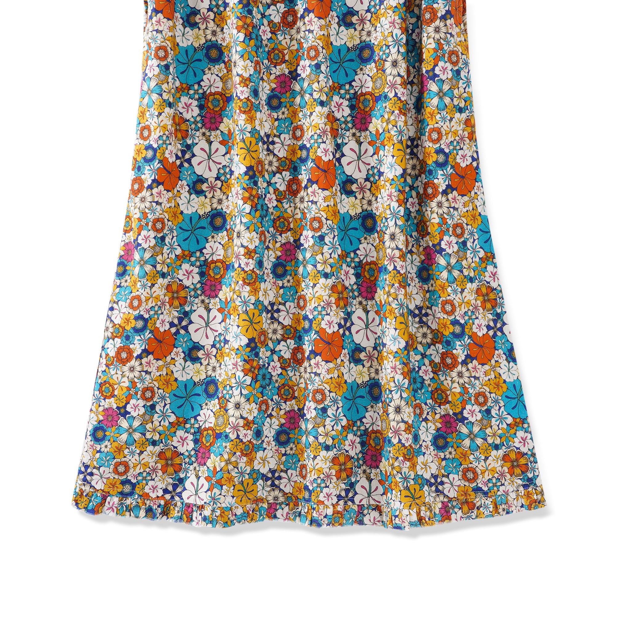 Women's Hawaiian Dress Sleeveless V-neck 55% Linen 45% Rayon Orange Aloha Hibiscus Blossom