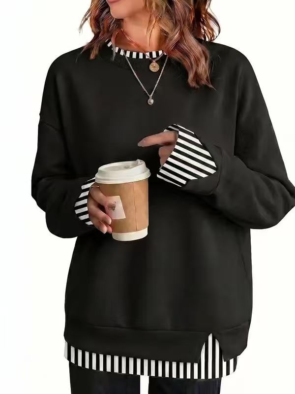 New Arrival🌟Faux-Layered Oversized Crewneck Sweatshirt