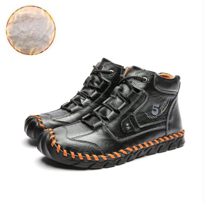 Stitched Hand-Sewn Embossed Cowhide Medical Shoes
