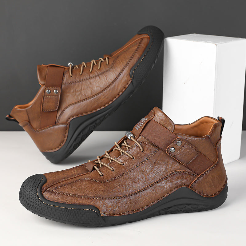 Men’s Hand-Stitched Non-Slip Casual Leather Boots | Stylish & Casual Men’s Footwear