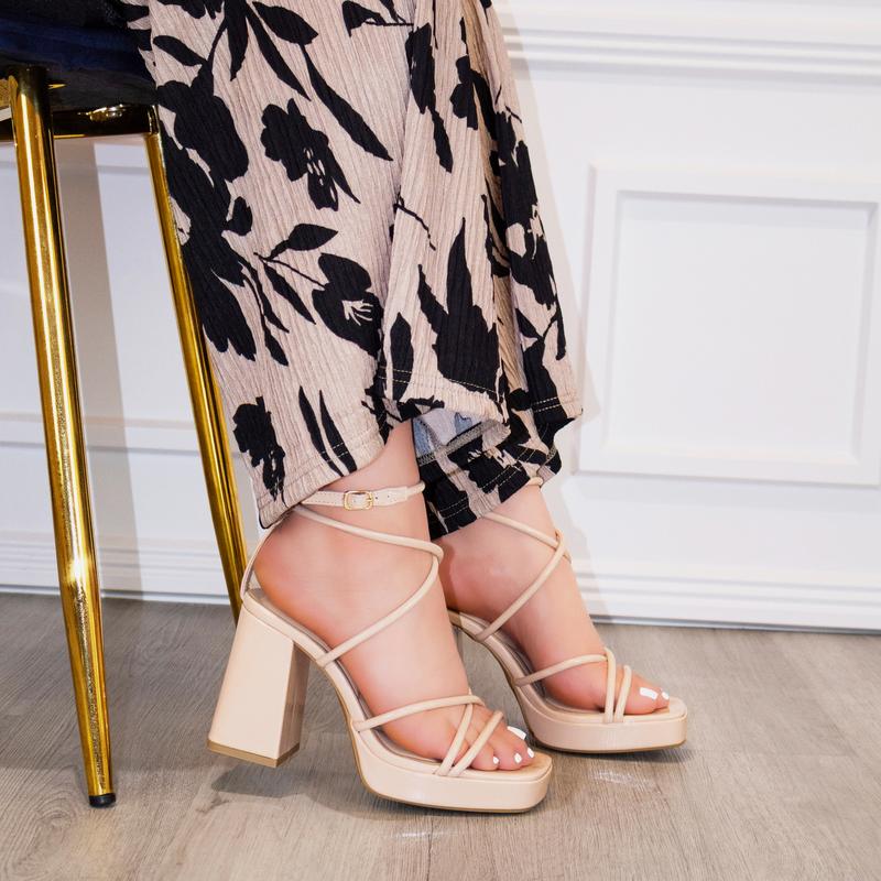 Women’s Square Toe Ankle Strap Platform Block Heels, Size Up for Wide Feet