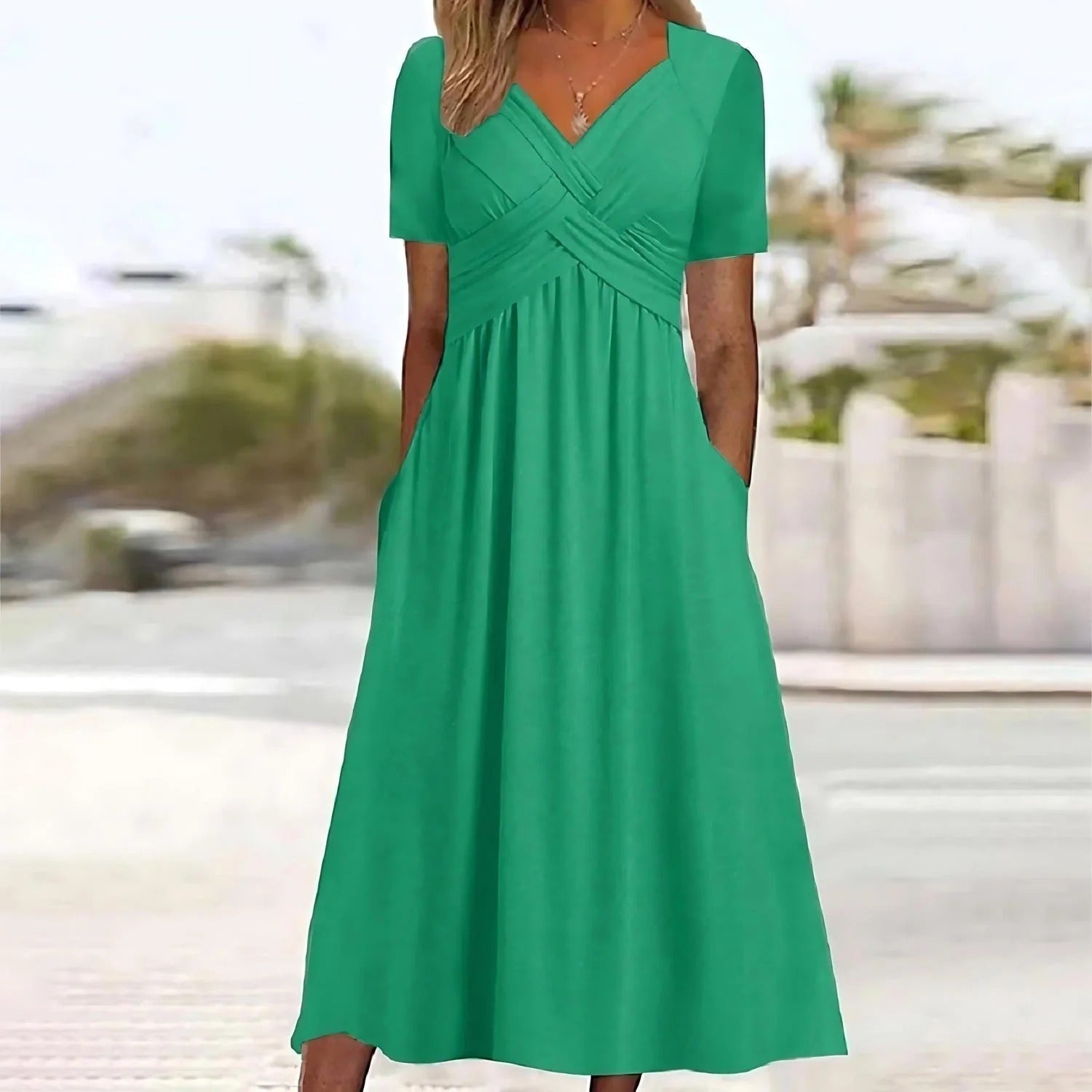 A-Line Midi Dress for Wedding Guests and Summer Events