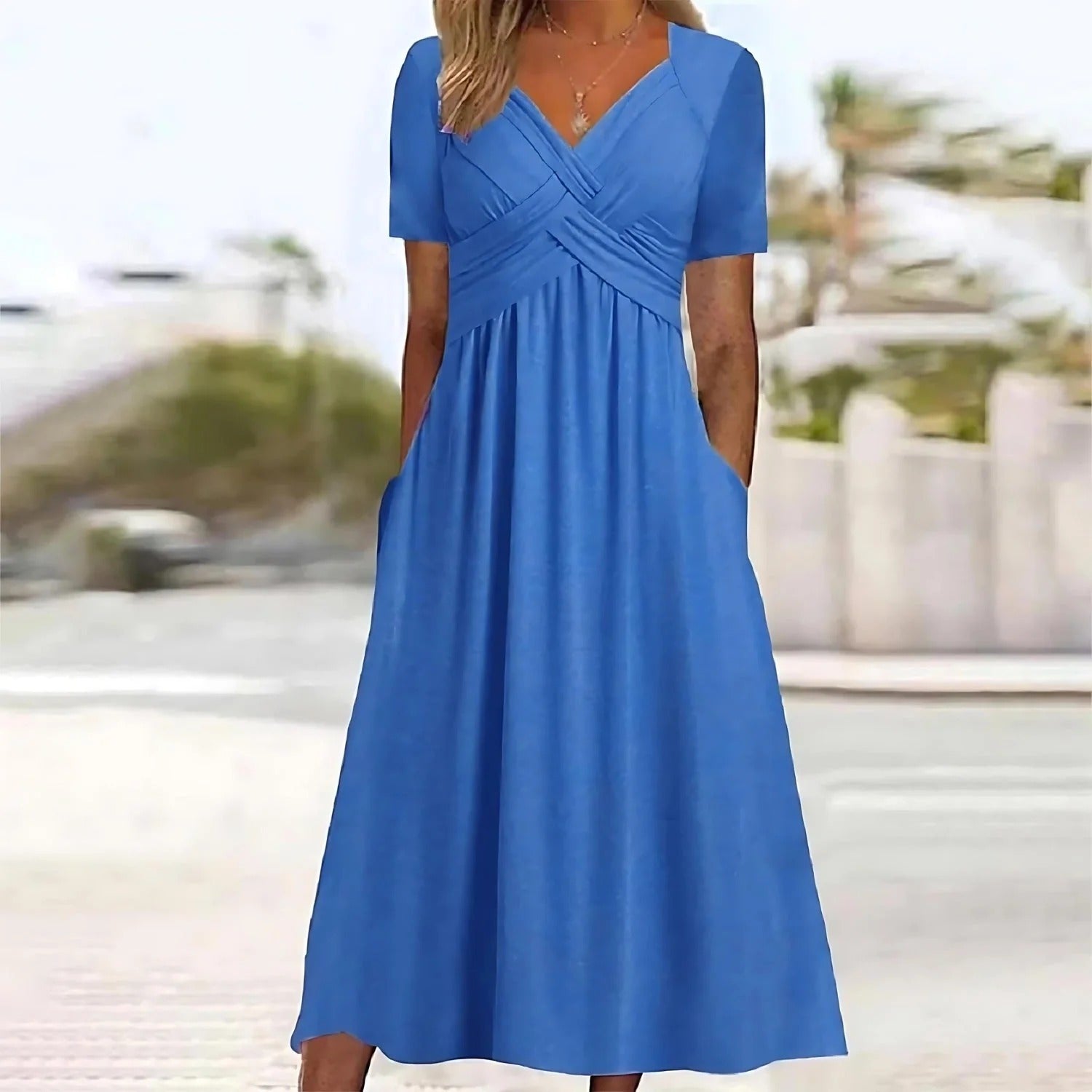 A-Line Midi Dress for Wedding Guests and Summer Events