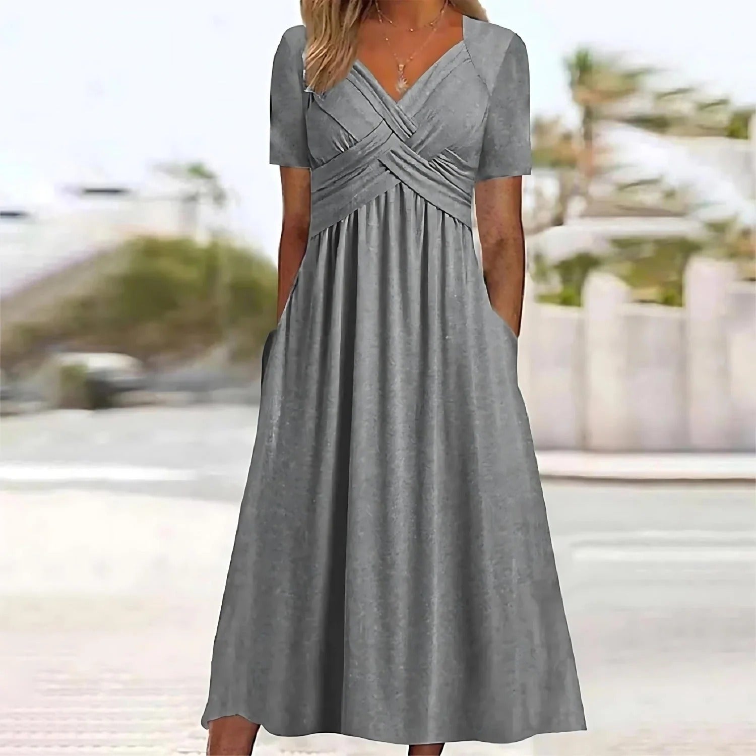 A-Line Midi Dress for Wedding Guests and Summer Events