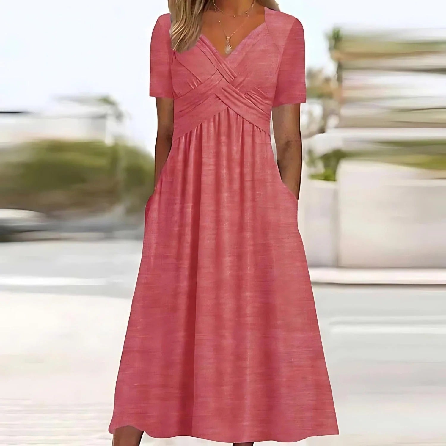 A-Line Midi Dress for Wedding Guests and Summer Events