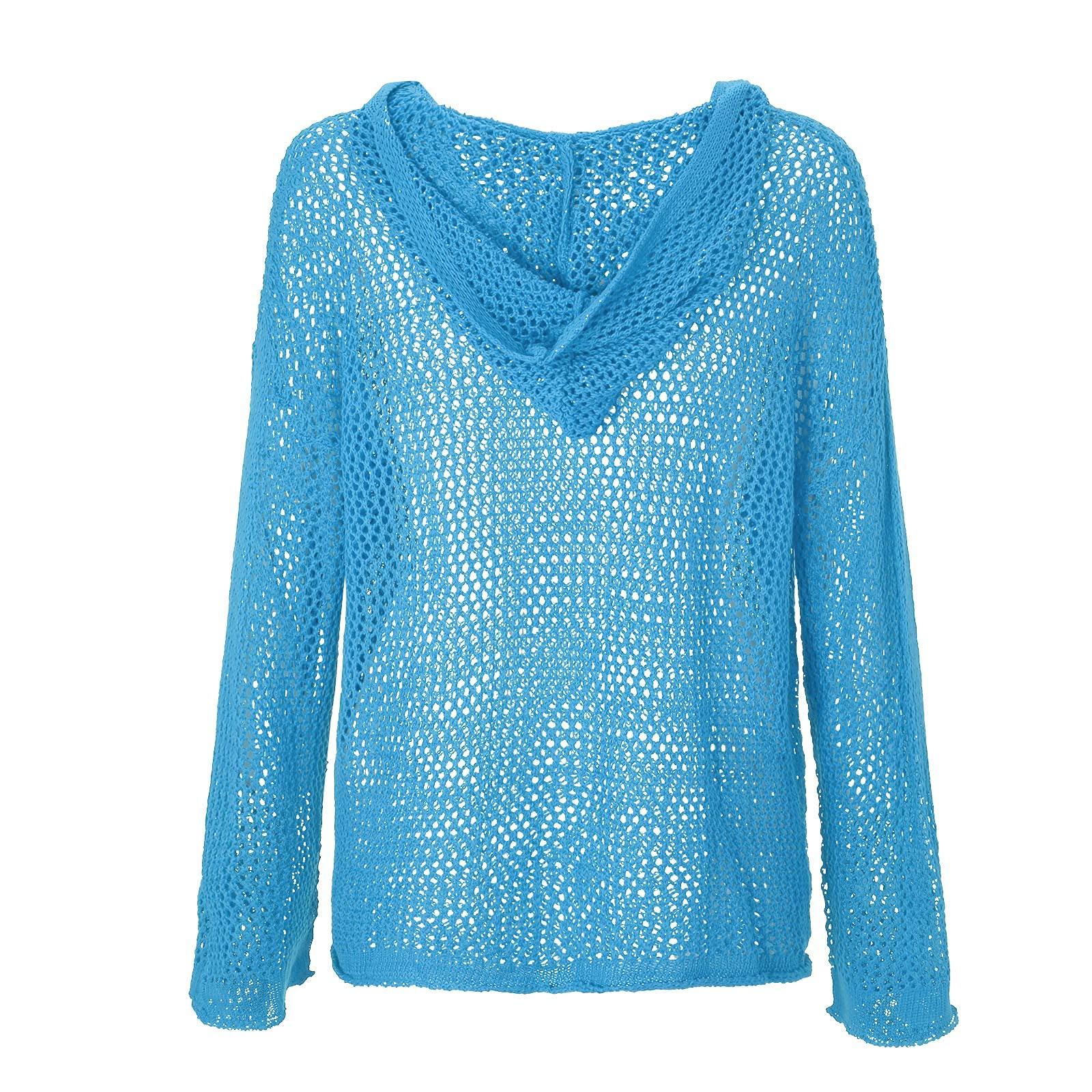 Knitted Hooded Lightweight Loose-Fit Sun-Protective Sweater