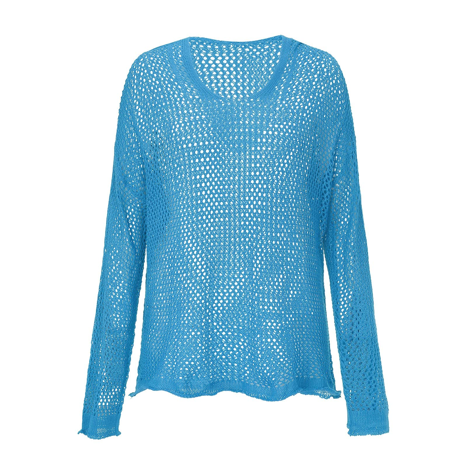 Knitted Hooded Lightweight Loose-Fit Sun-Protective Sweater