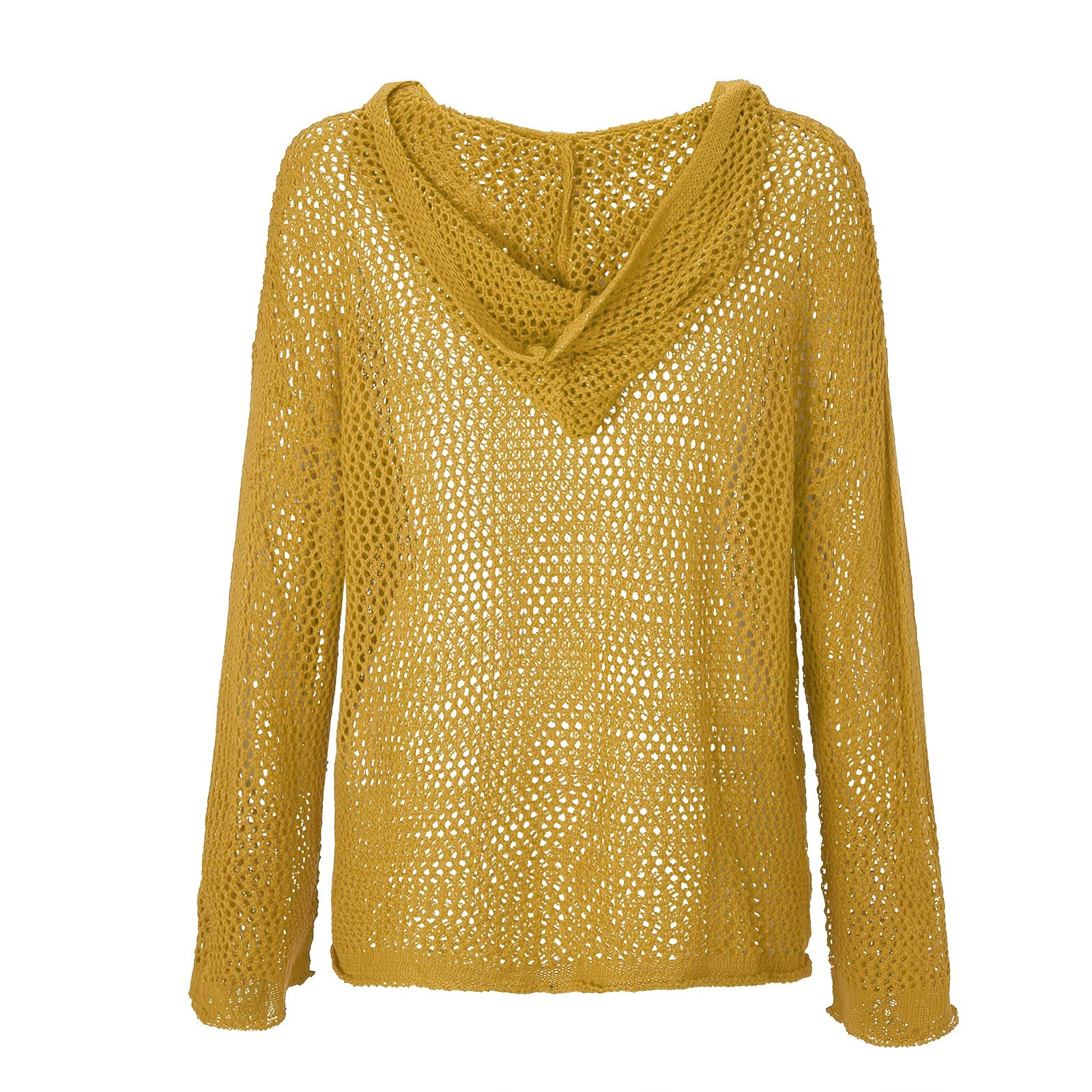 Knitted Hooded Lightweight Loose-Fit Sun-Protective Sweater