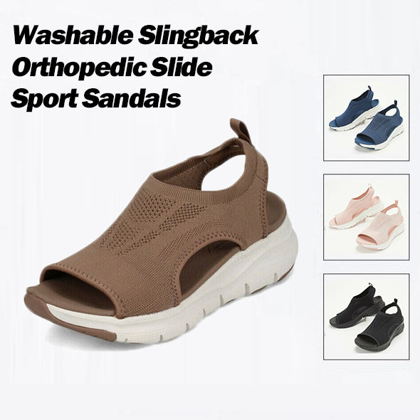 🔥Prime Day 60% OFF - Washable Slingback Orthopedic Slide Sport Sandals