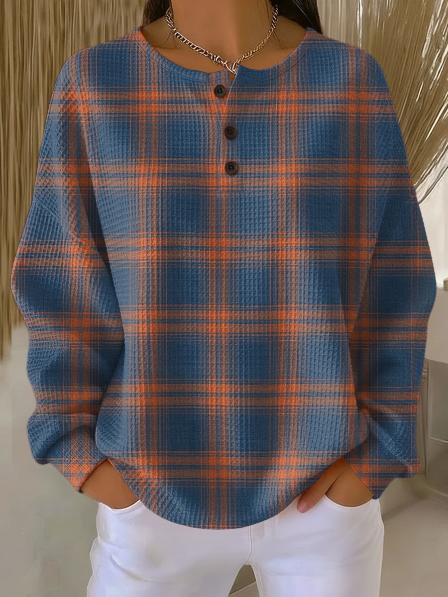 50% OFF NOW! ✨Women's Plaid Print Casual Cotton Buttoned Cardigan Sweater