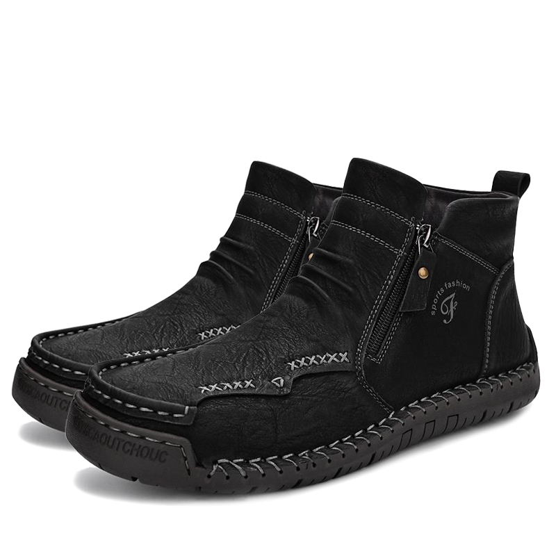 Men's Hand-sewn Cowhide Boots Comfortable Waterproof And Non-slip