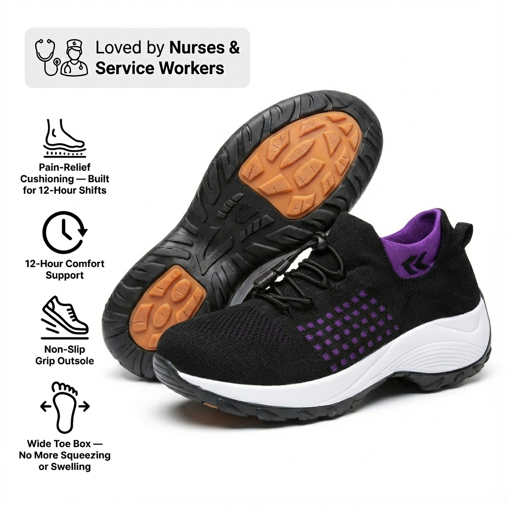  12-Hour Comfort Shoes for Heel & Plantar Fasciitis Relief