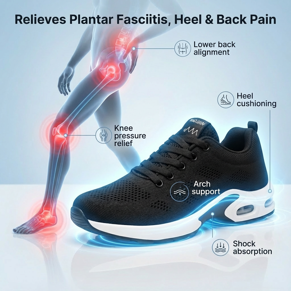  12-Hour Shift Shoes for Heel & Plantar Fasciitis Relief (Unisex)