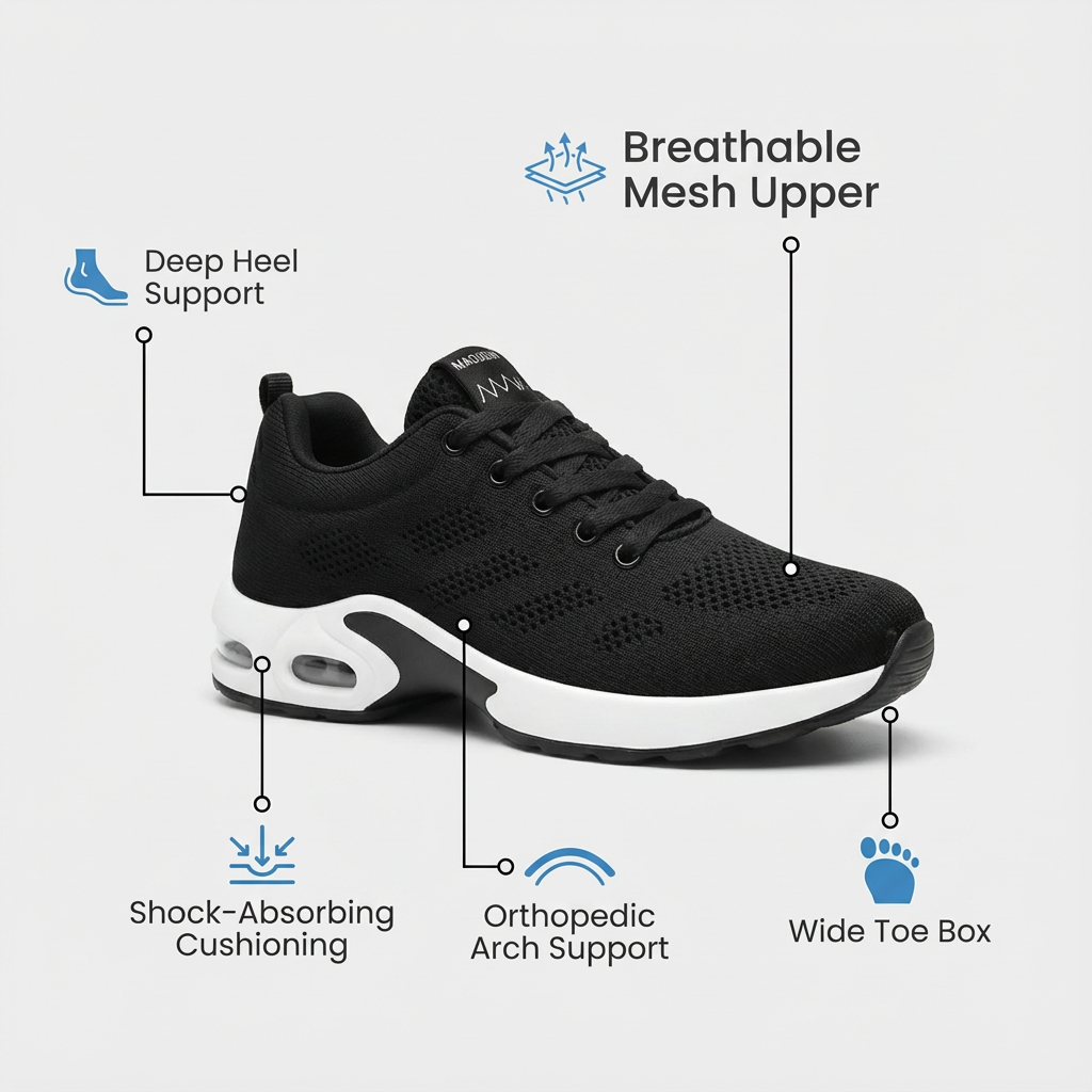  12-Hour Shift Shoes for Heel & Plantar Fasciitis Relief (Unisex)