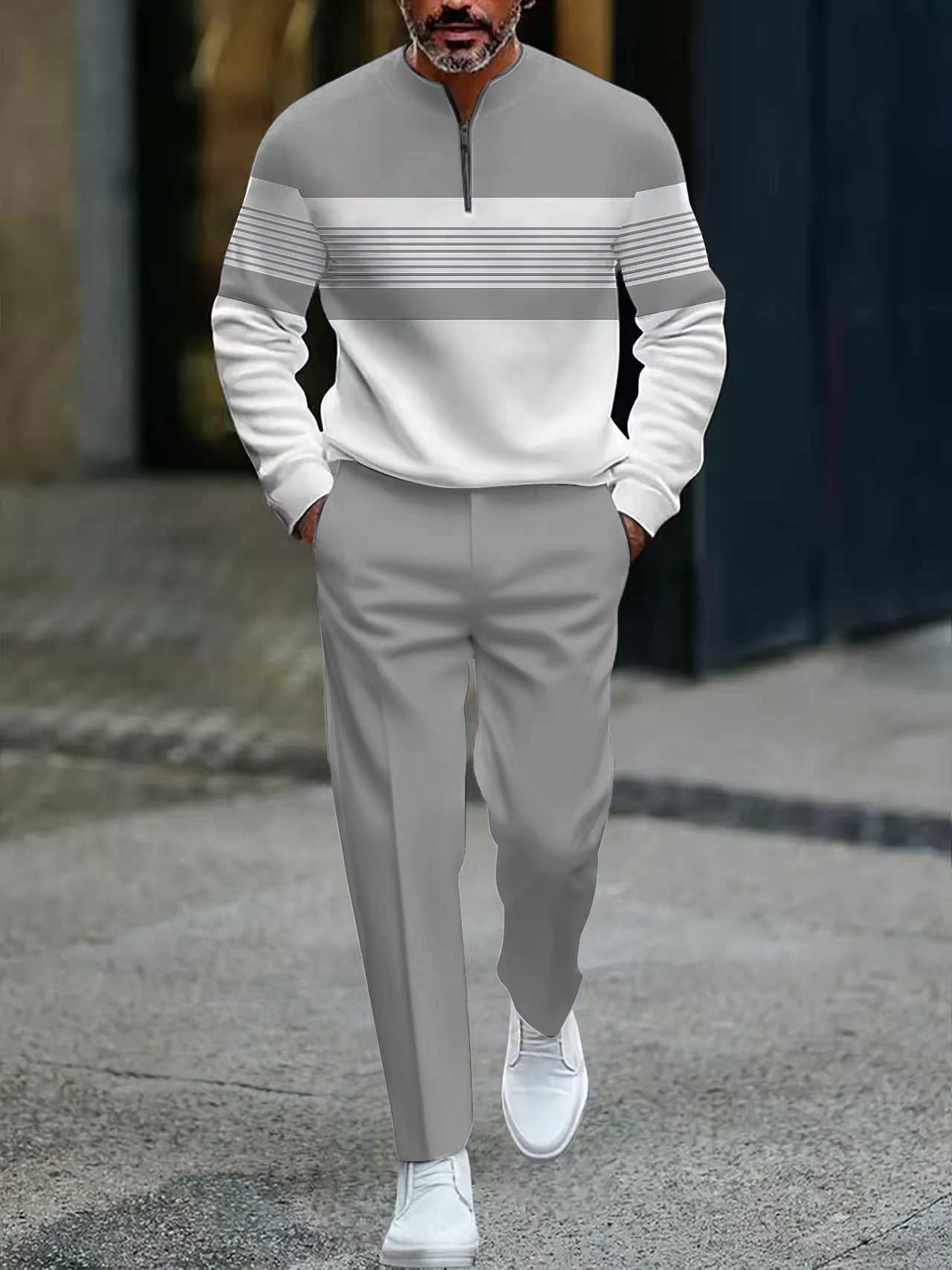 👕 50% OFF NOW! 🔥 Men's Graphic Print Pullover & Pants Set – Street Style, Comfort Fit & Casual Look 👖