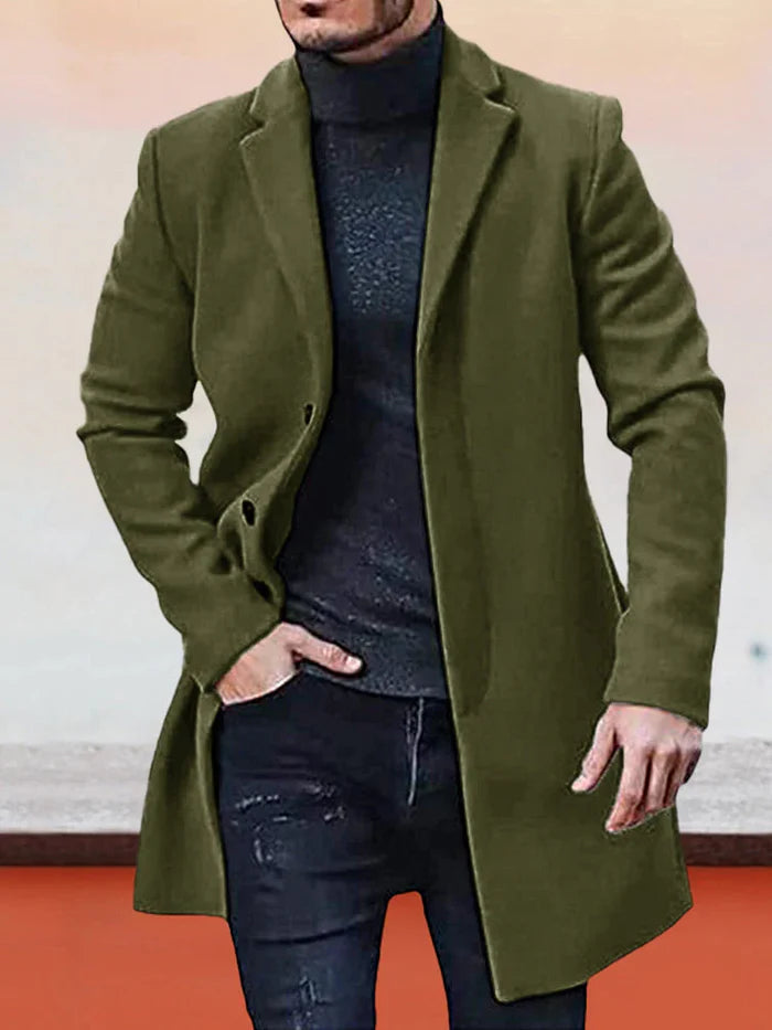 Clearance Sale-—2026 Men's Single Row Buckle Solid Color Jacket
