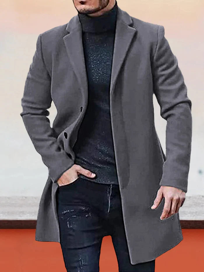 Clearance Sale-—2026 Men's Single Row Buckle Solid Color Jacket