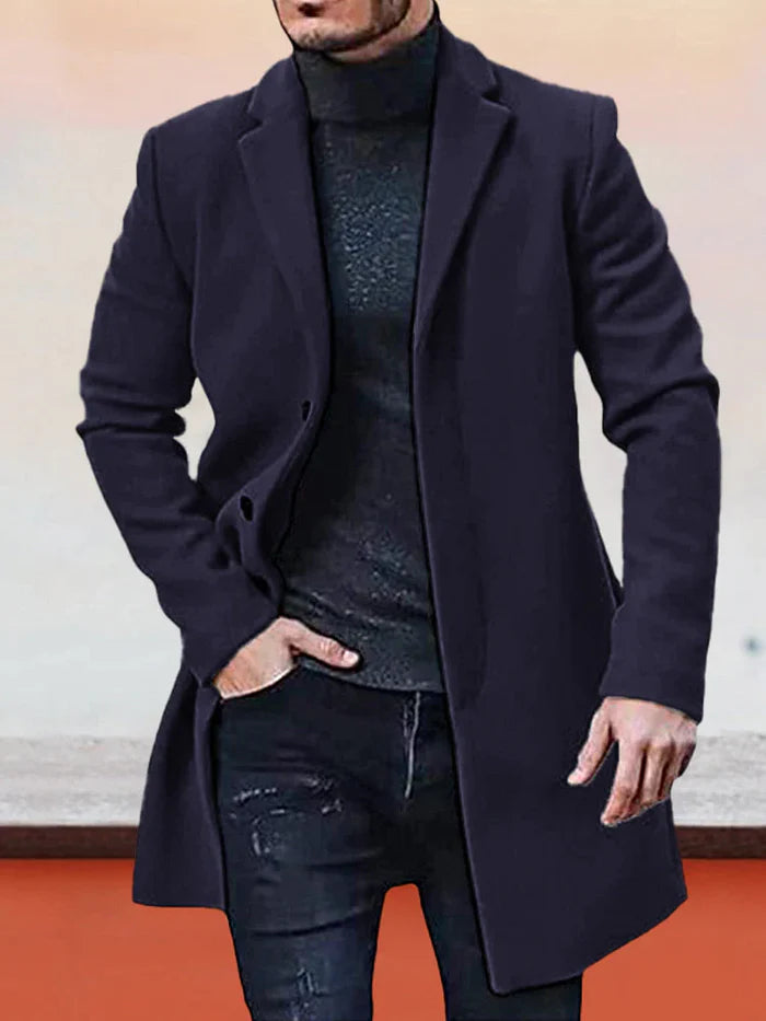 Clearance Sale-—2026 Men's Single Row Buckle Solid Color Jacket