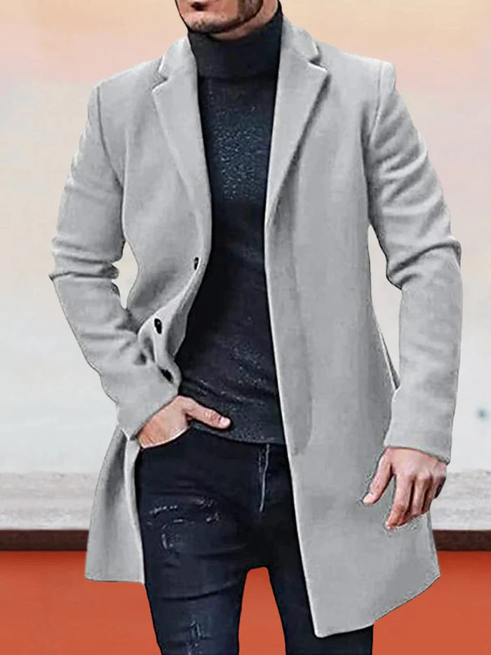 Clearance Sale-—2026 Men's Single Row Buckle Solid Color Jacket