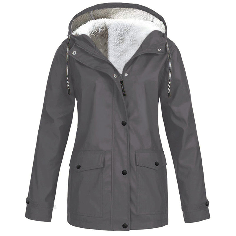 🔥🧥💦Women's Plush-Lined Windproof Hooded Jacket-Unleash Style and Durability in Any Storm!