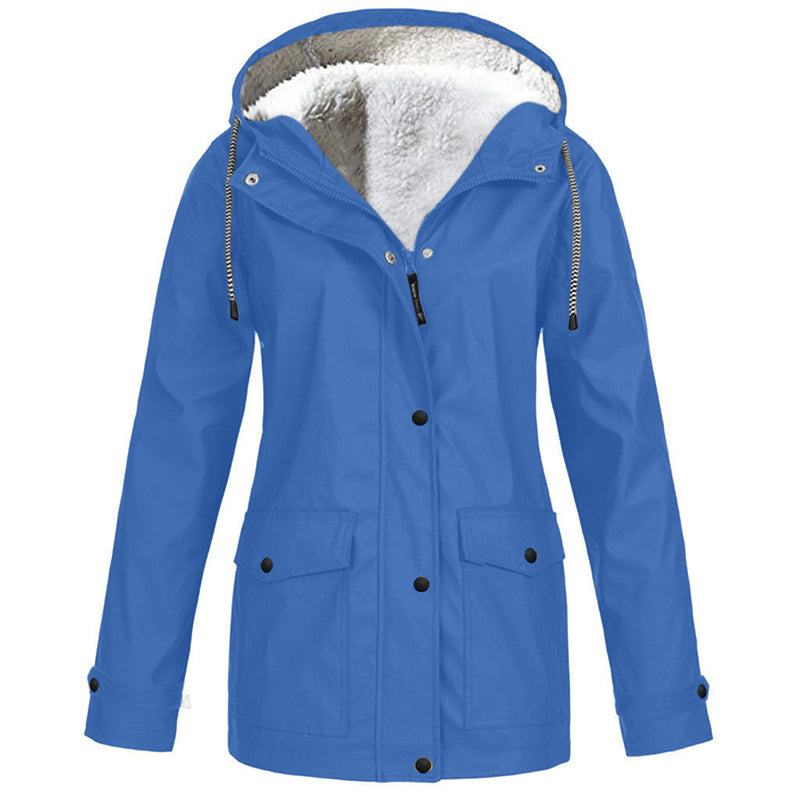 🔥🧥💦Women's Plush-Lined Windproof Hooded Jacket-Unleash Style and Durability in Any Storm!
