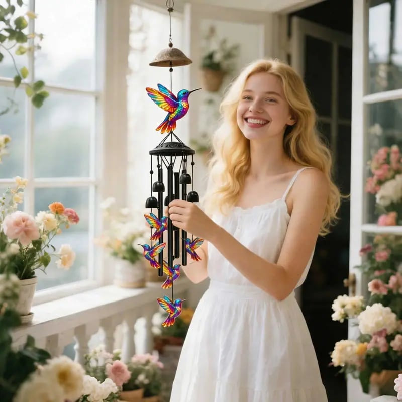 Vintage Hummingbird & Cardinal Wind Chimes