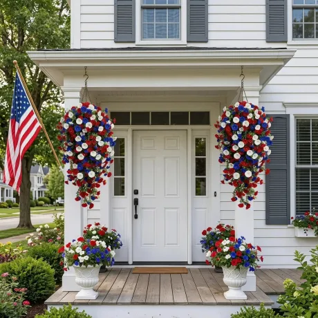 🔥4th of July Hot Sale 70% Off 🔥 Pre-Lit Patriotic Artificial Flower Set - 🇺🇸Celebrate Independence Day