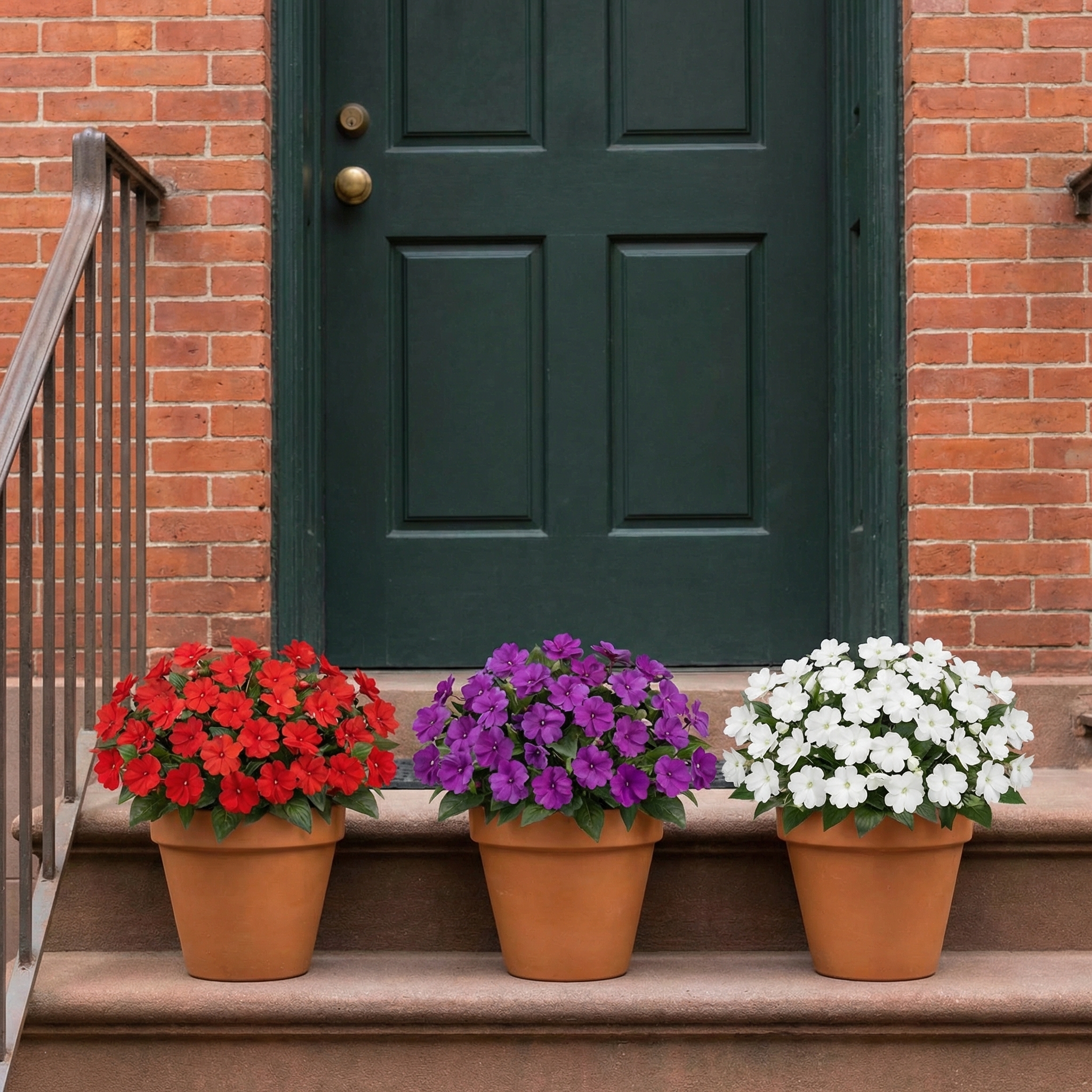 UV-Resistant Faux Impatiens for Fresh Porch Planters