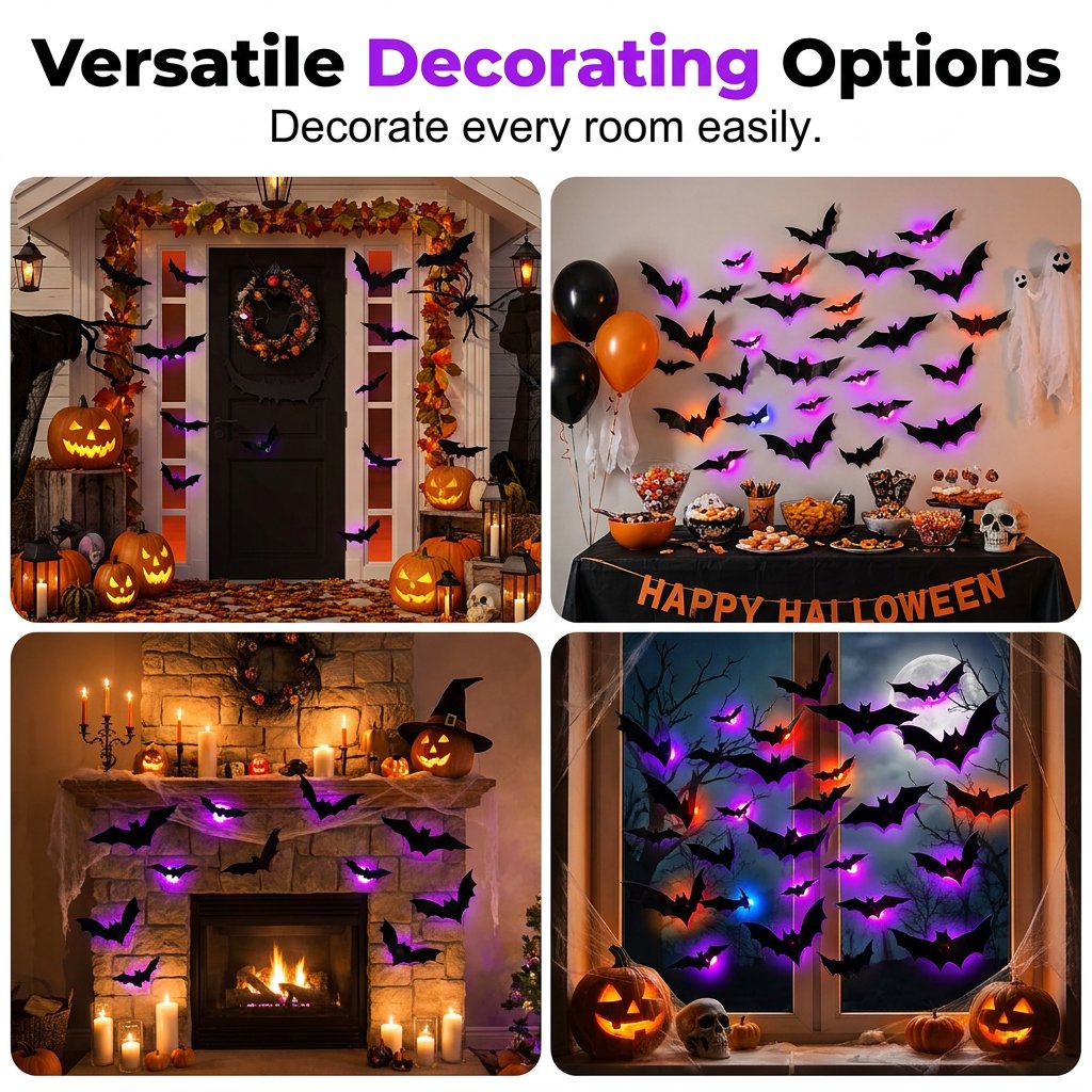 ✨SALE | 3D LED Halloween Bat Light Set🦇