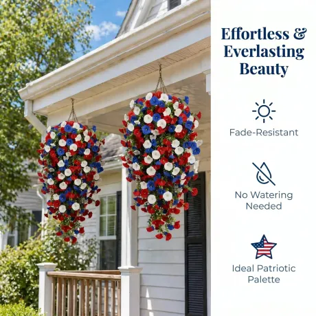 🔥4th of July Hot Sale 70% Off 🔥 Pre-Lit Patriotic Artificial Flower Set - 🇺🇸Celebrate Independence Day