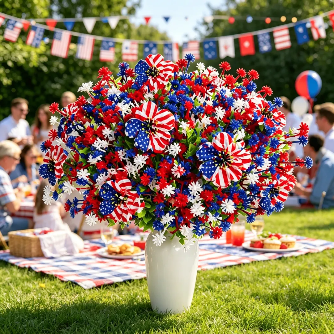 🔥4th of July Hot Sale 60% Off 🔥 UV Resistant Artificial Patriotic Flowers💐