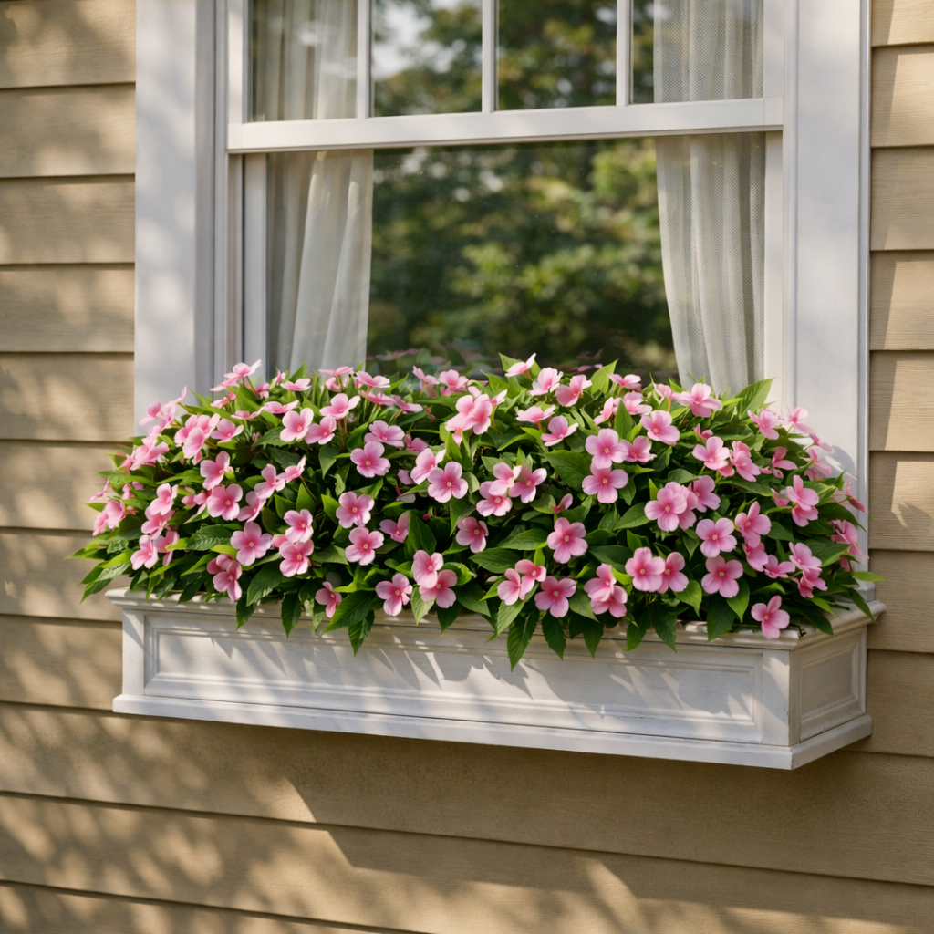 UV-Resistant Faux Impatiens for Fresh Porch Planters