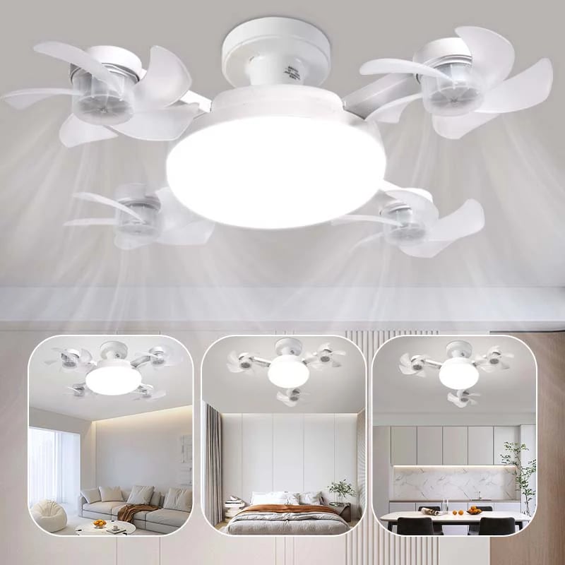 🌀New E27 Socket Ceiling Fan Light – 2‑in‑1 Silent LED Fan with Remote Control, Energy‑Saving Cooling & Lighting Combo for Home Bedroom