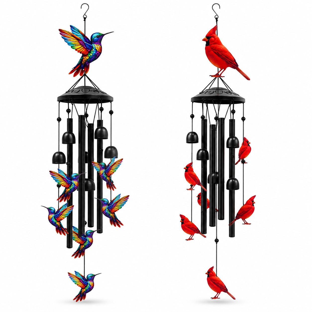 Vintage Hummingbird & Cardinal Wind Chimes