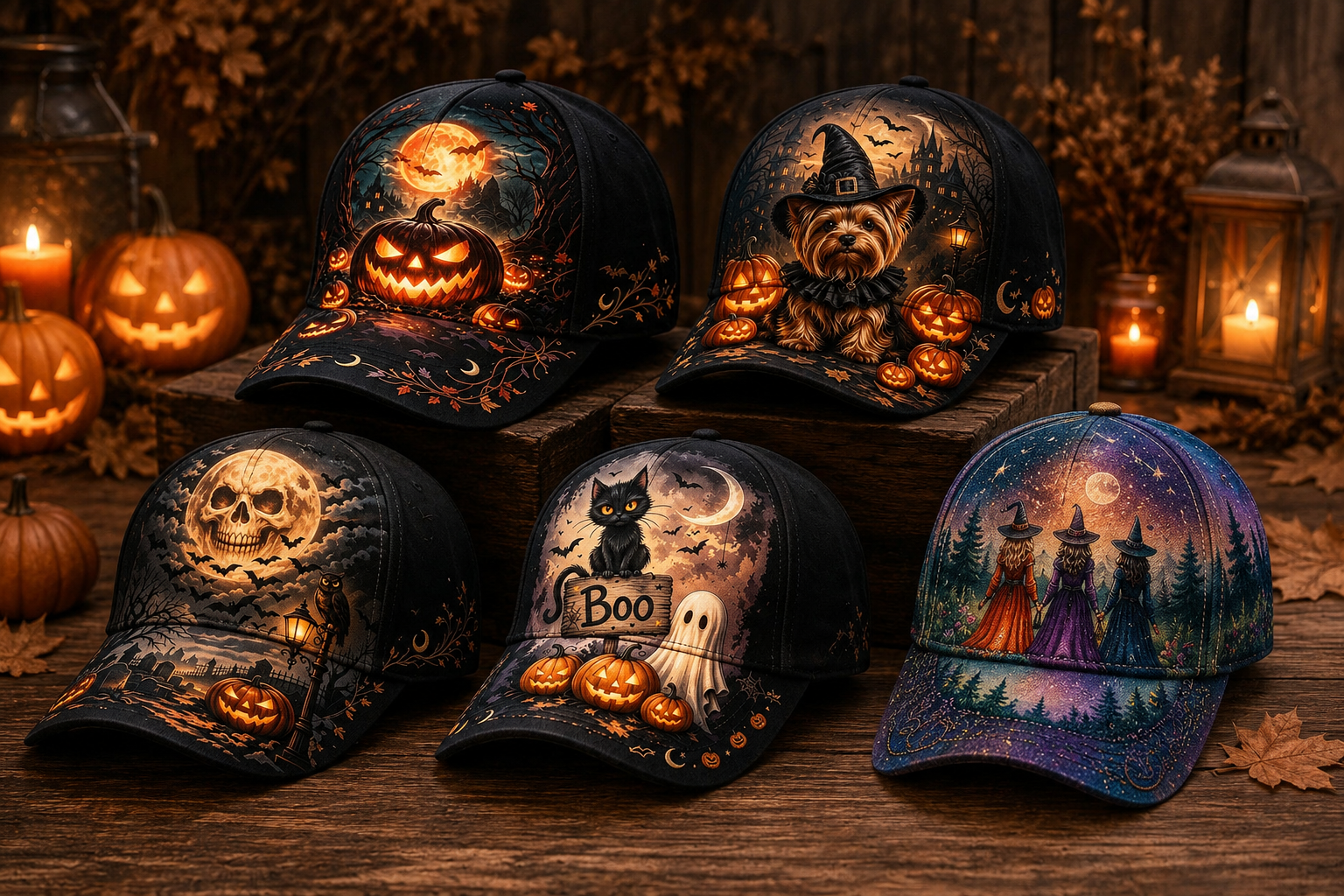Spooky Halloween Graphic Cap