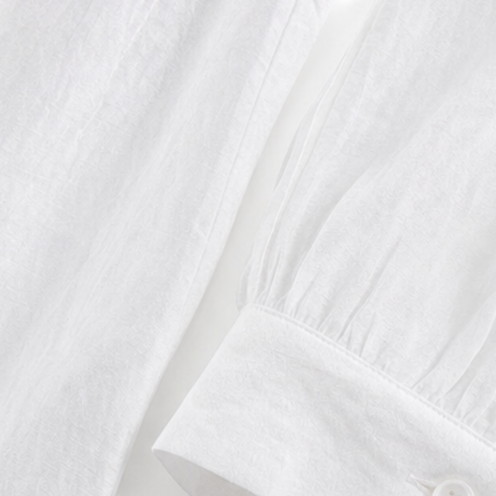 Flowy Pintuck Midi Shirt Dress with 3/4 Sleeves