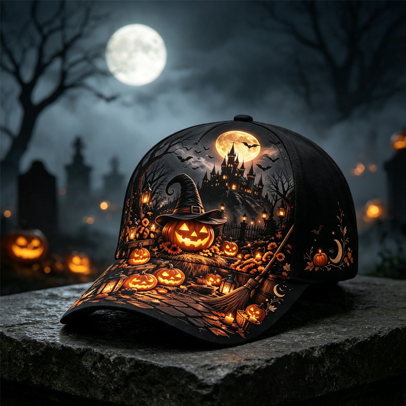Spooky Halloween Graphic Cap