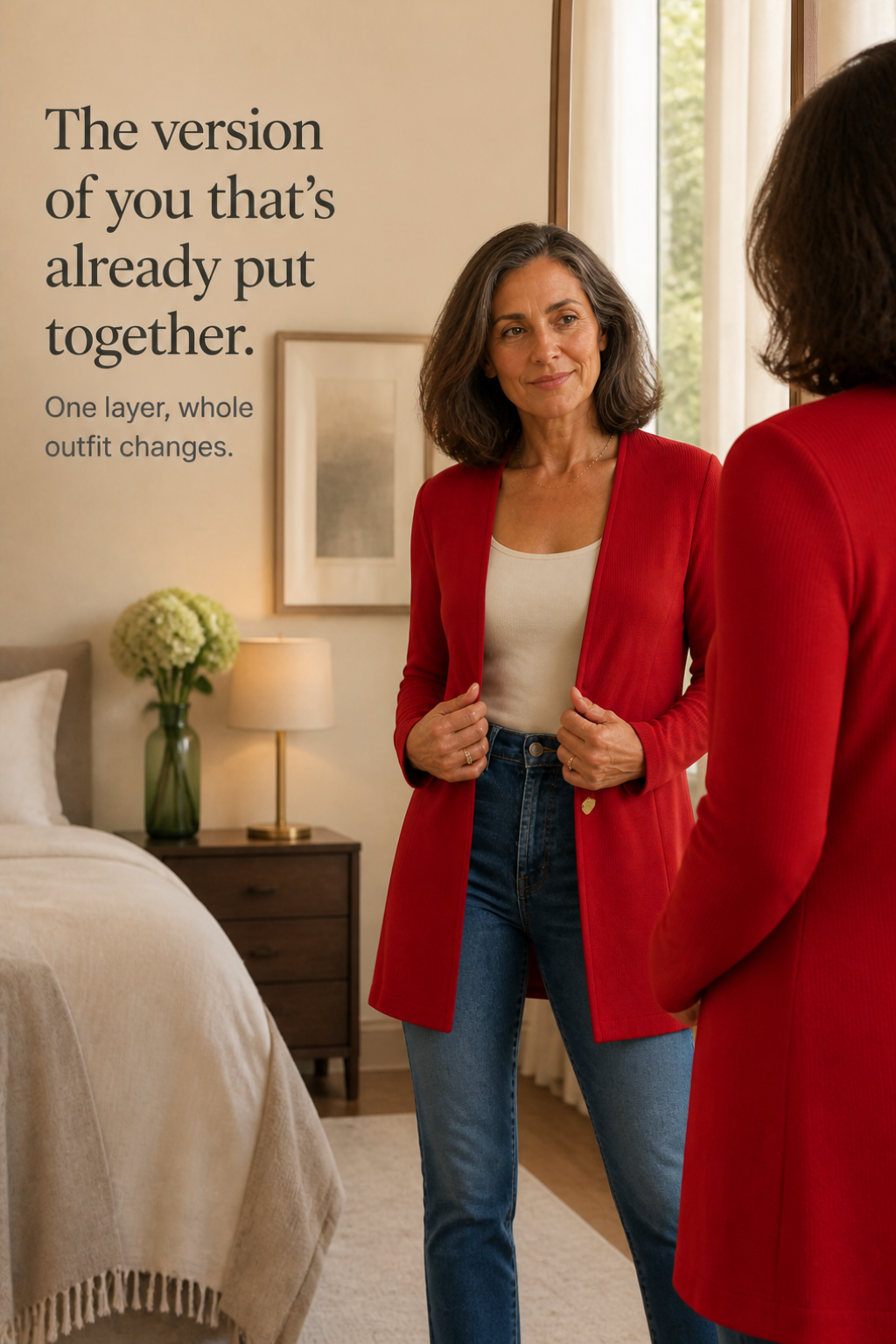 Longline V-Neck Single-Button A-Line Blazer