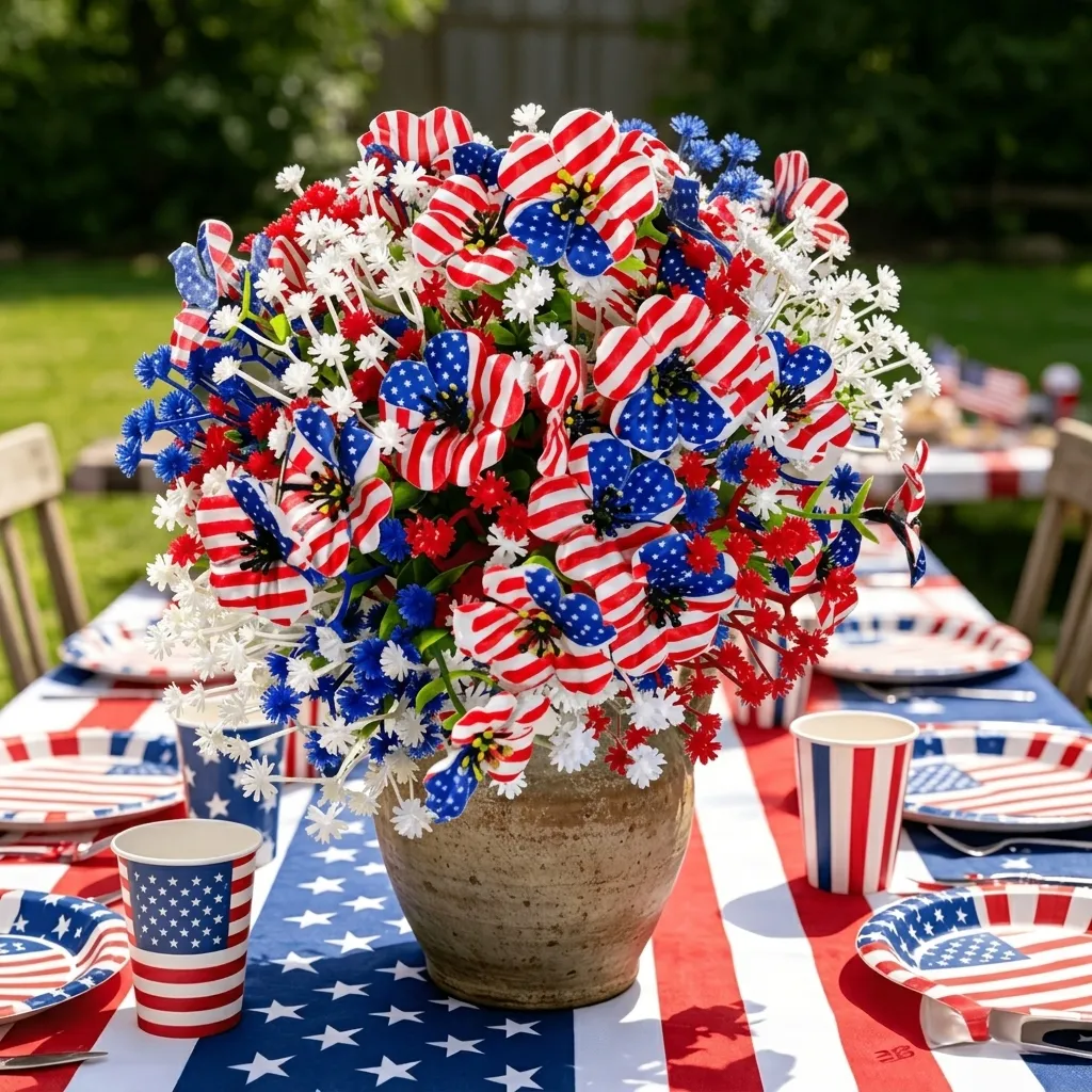 🔥4th of July Hot Sale 60% Off 🔥 UV Resistant Artificial Patriotic Flowers💐