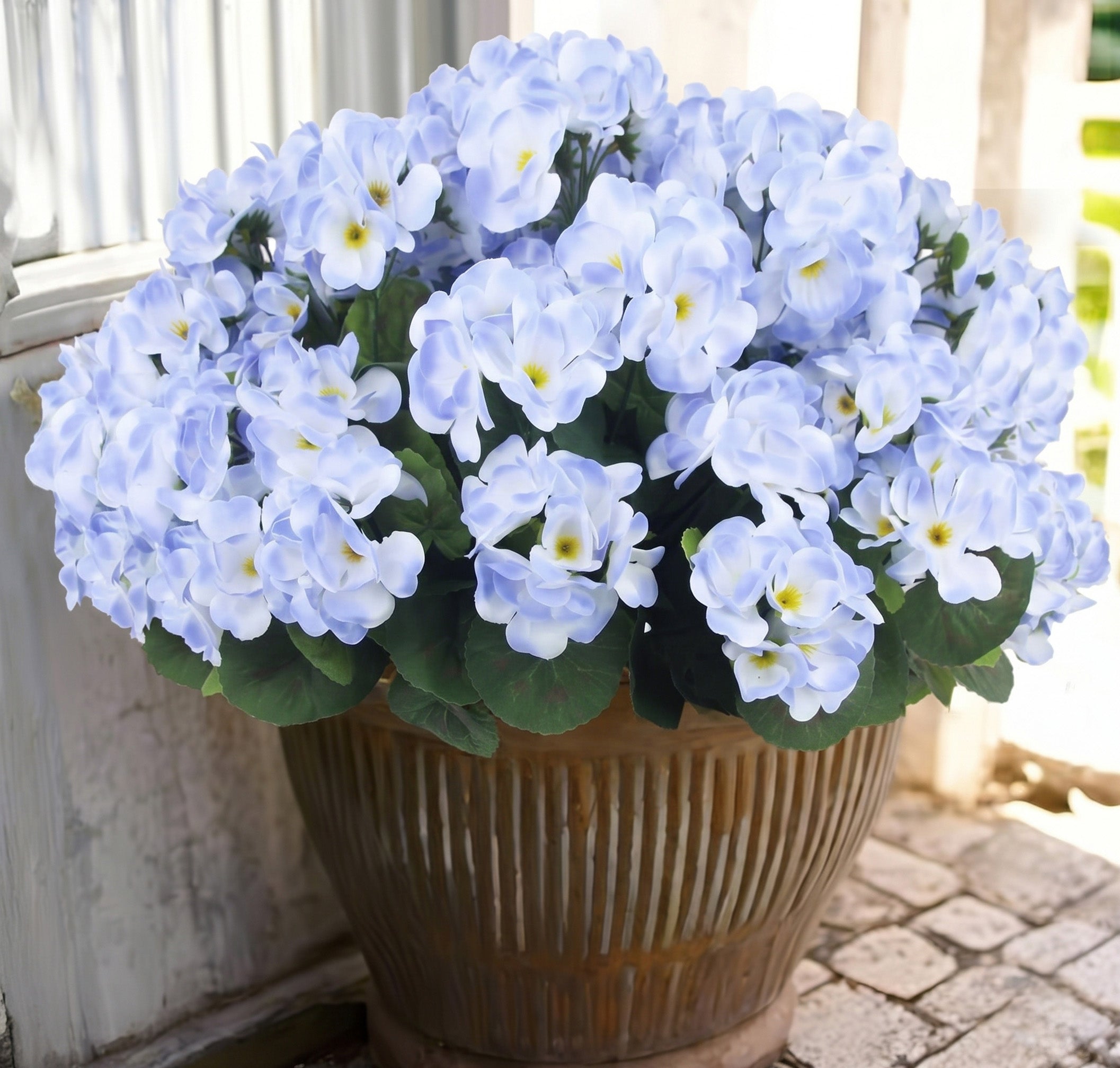 UV-Resistant Faux Impatiens for Fresh Porch Planters