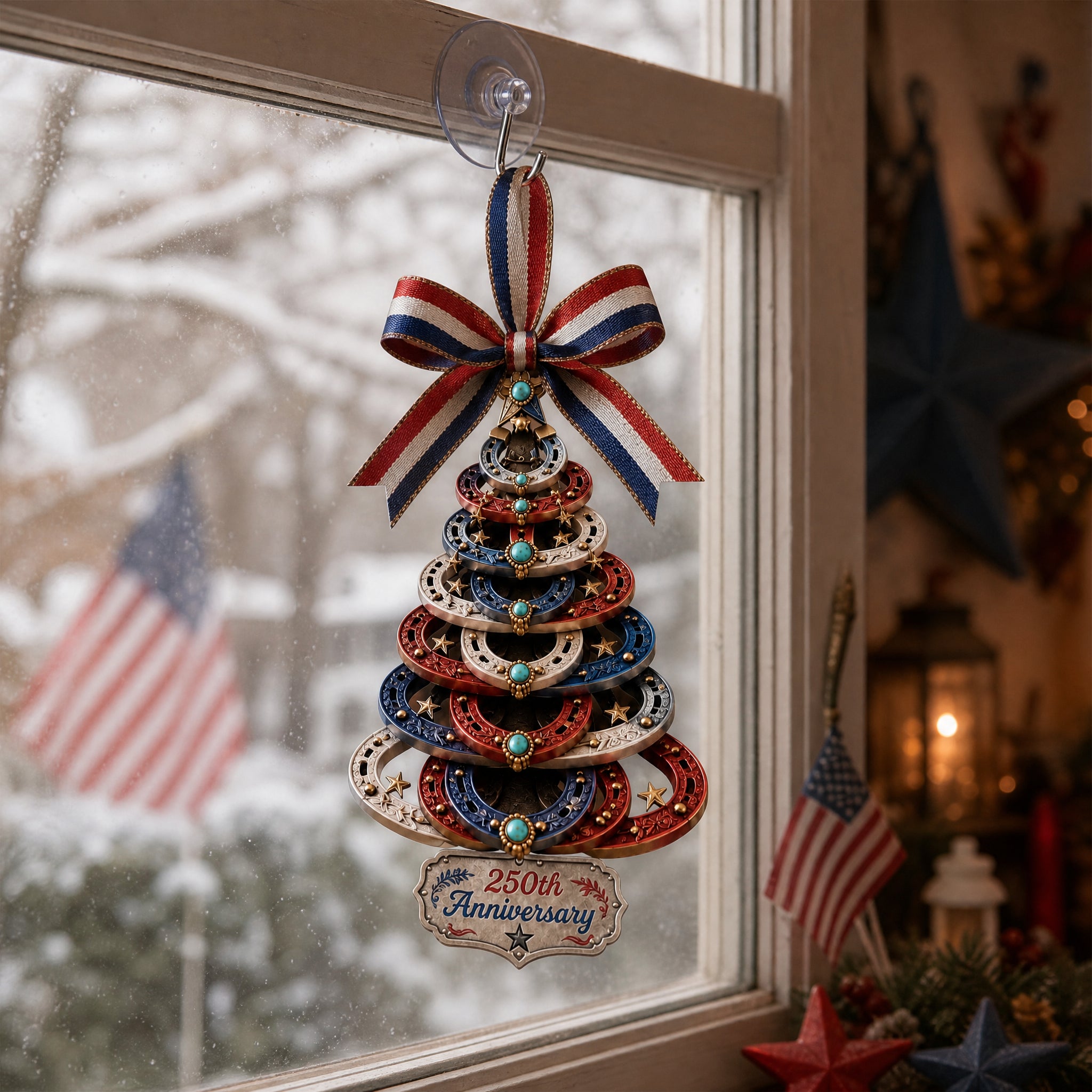  Anniversary Horseshoe Christmas Tree Ornament