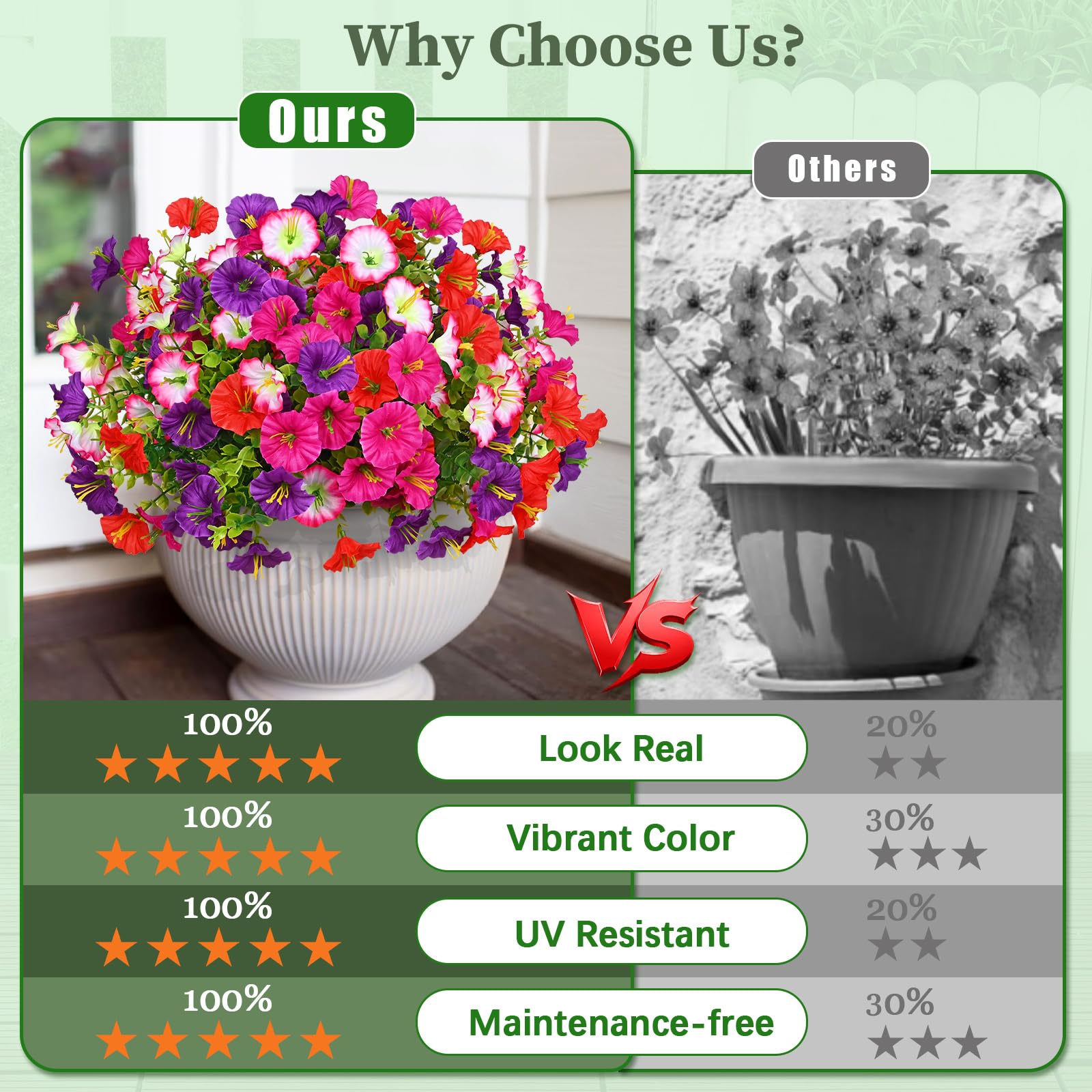 No-Water Faux Petunias for Fresh-Looking Porch Planters